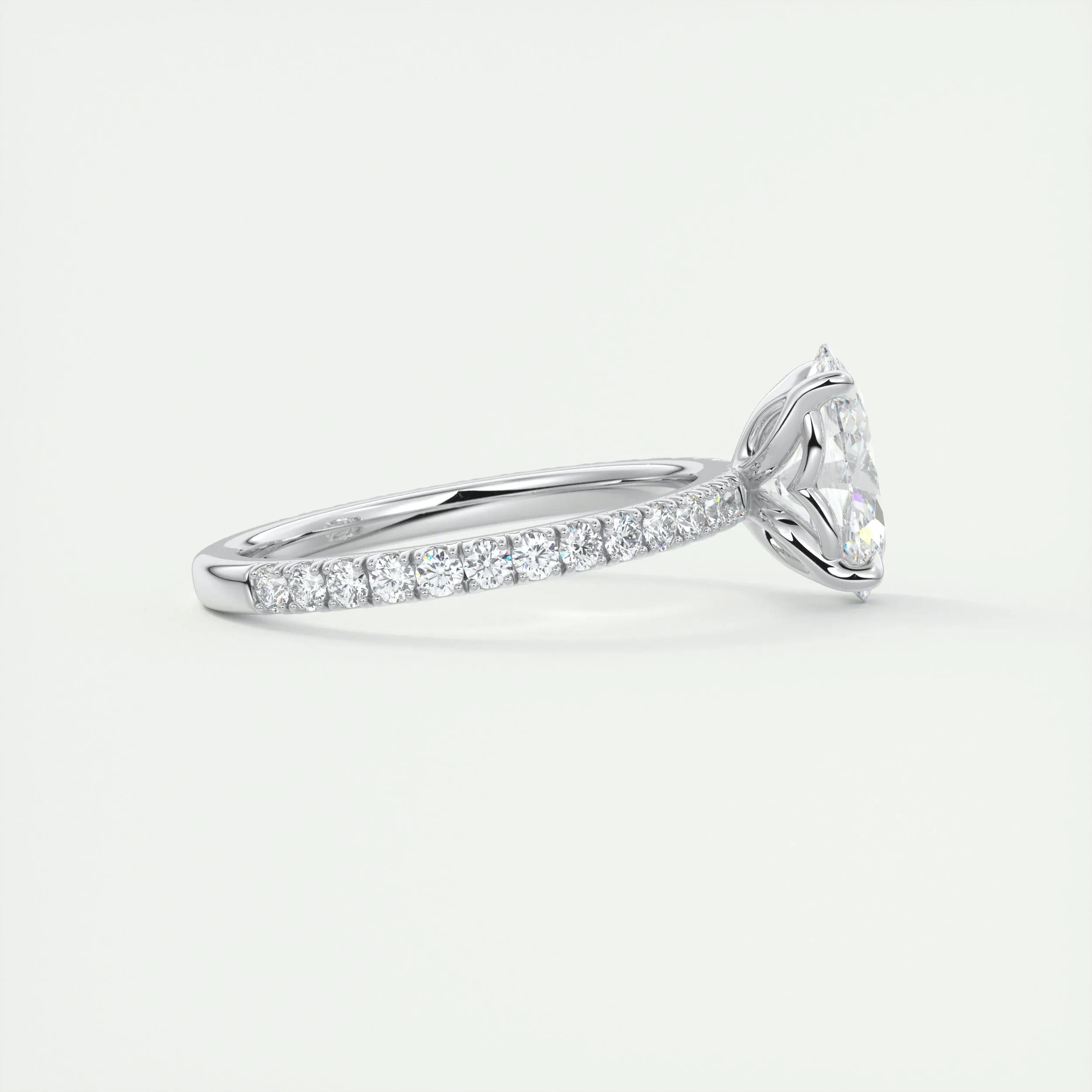 Pave Engagement Ring Featuring 1.91 CT Oval Moissanite 2
