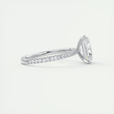 Pave Engagement Ring Featuring 2.0 CT Radiant Moissanite 3