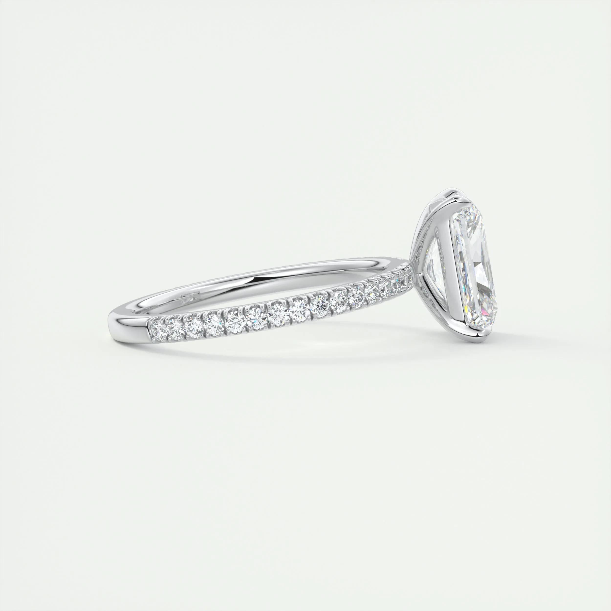 Pave Engagement Ring Featuring 2.0 CT Radiant Moissanite 3