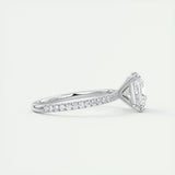 Pave Engagement Ring Featuring 2.08 CT Princess Moissanite 2