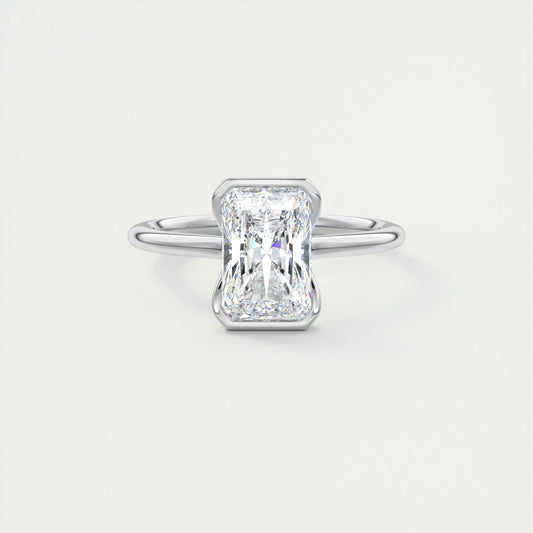Solitaire Bezel Engagement Ring Featuring 2.10 CT Radiant Moissanite 1