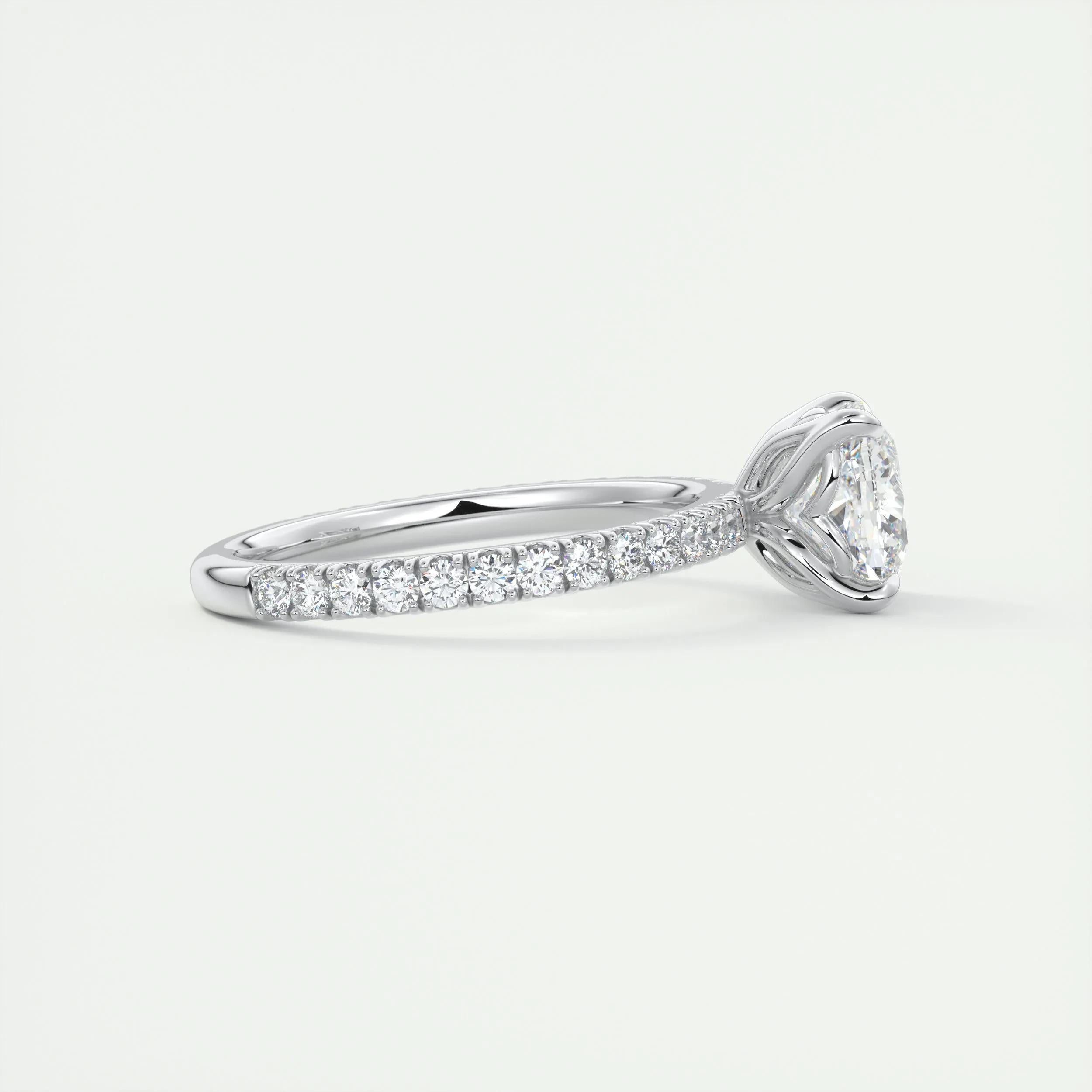Pave Engagement Ring Featuring 2.15 CT Cushion Moissanite 2