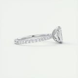 1.91 CT Emerald Shape Pave Moissanite Engagement Ring 2