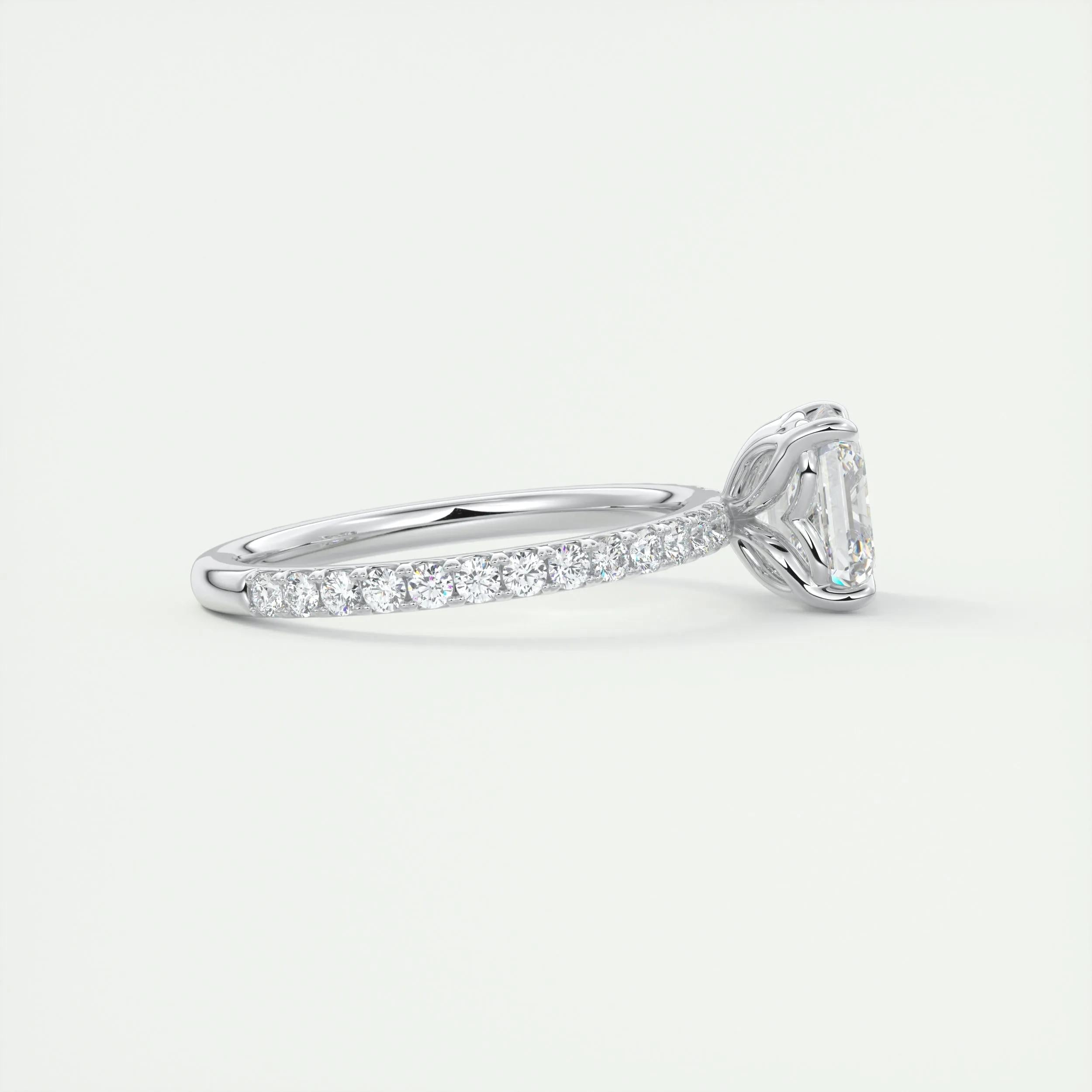 Pave Engagement Ring Featuring 2.03 CT Asscher Moissanite 2