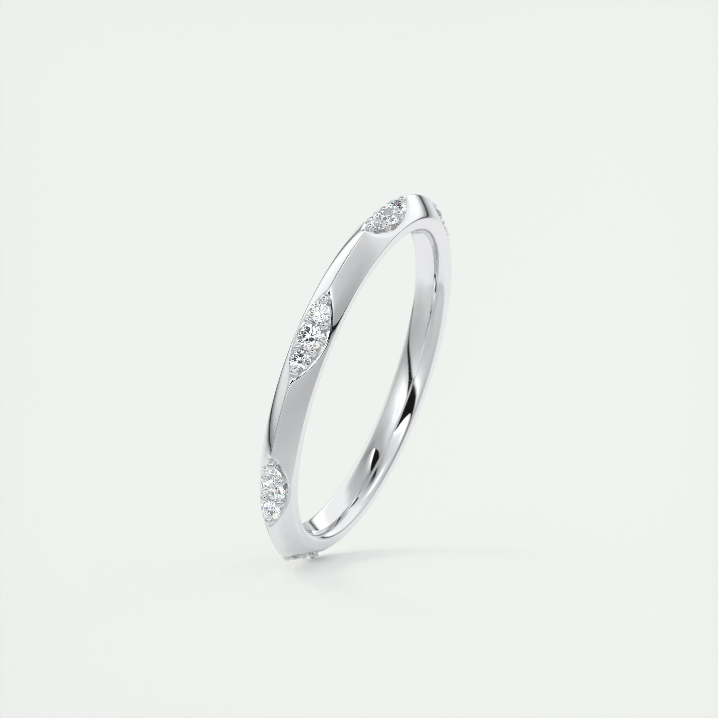 Flush Wedding Band Featuring 0.09  TCW Round Moissanite 15