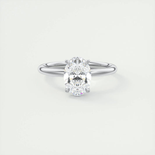 Solitaire Engagement Ring Featuring 1.91 CT Oval Moissanite 1
