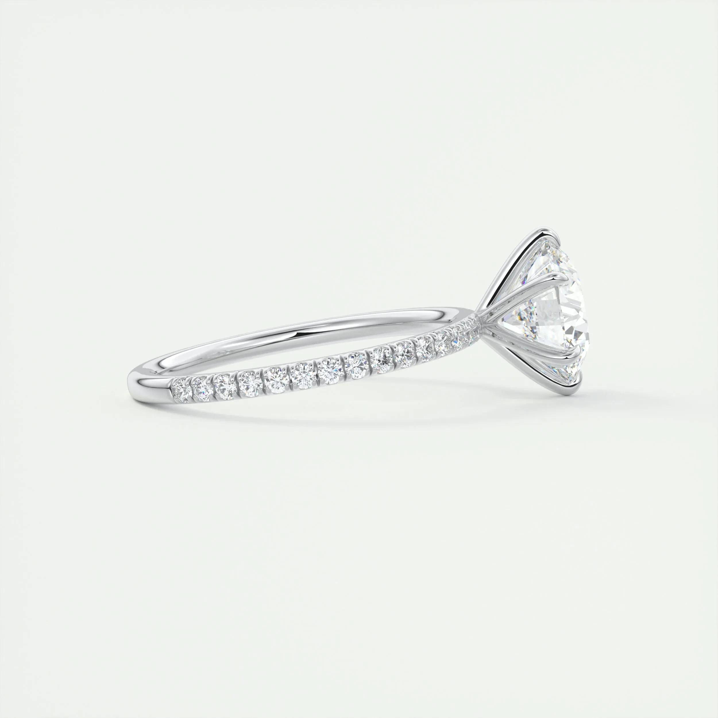 Pave Engagement Ring Featuring 2.0 CT Round Moissanite 2