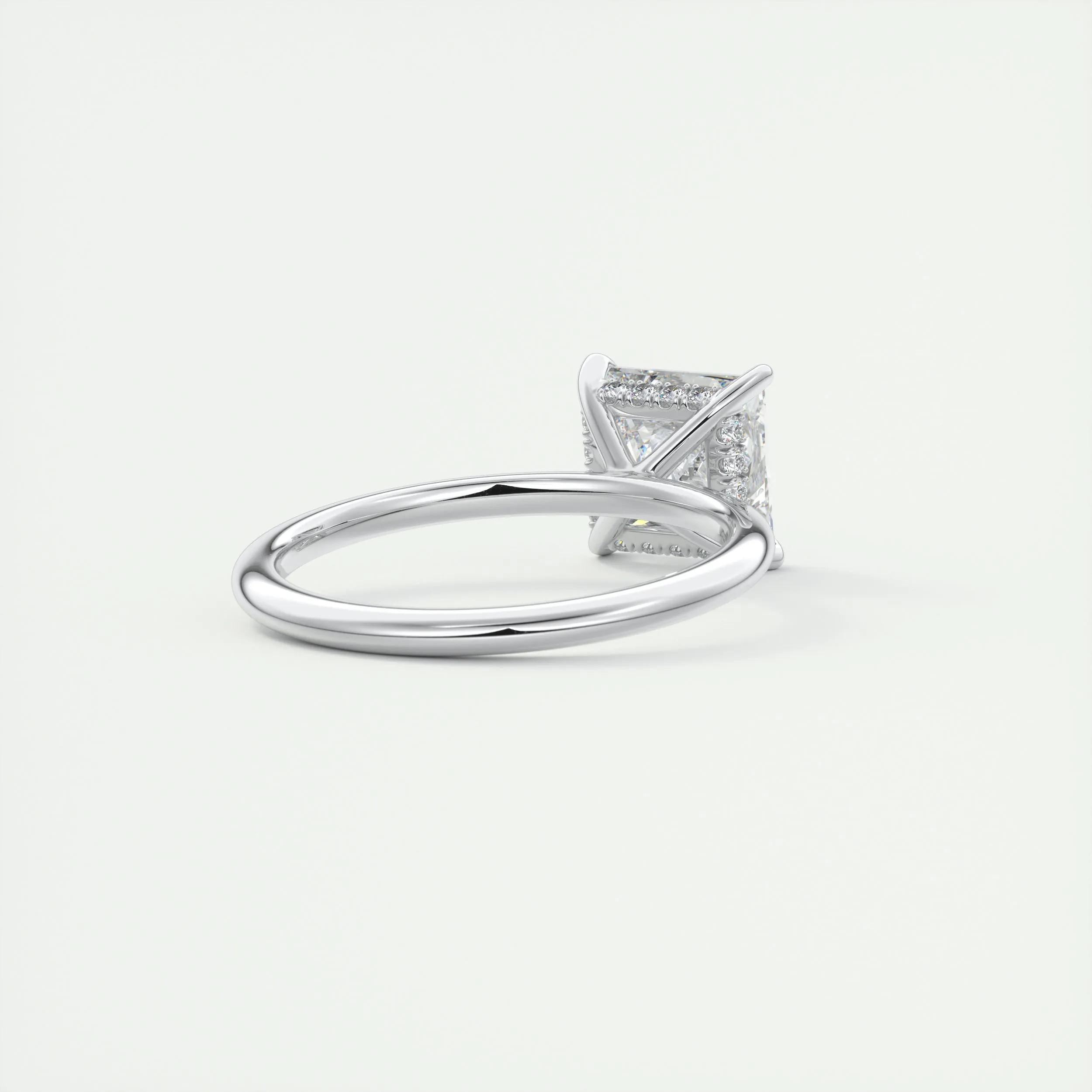 2.08 CT Princess Hidden Halo Moissanite Engagement Ring 3