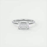 Solitaire Engagement Ring Featuring 1.91 CT Emerald Moissanite 1