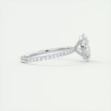 Pave Engagement Ring Featuring 1.91 CT Oval Moissanite 3