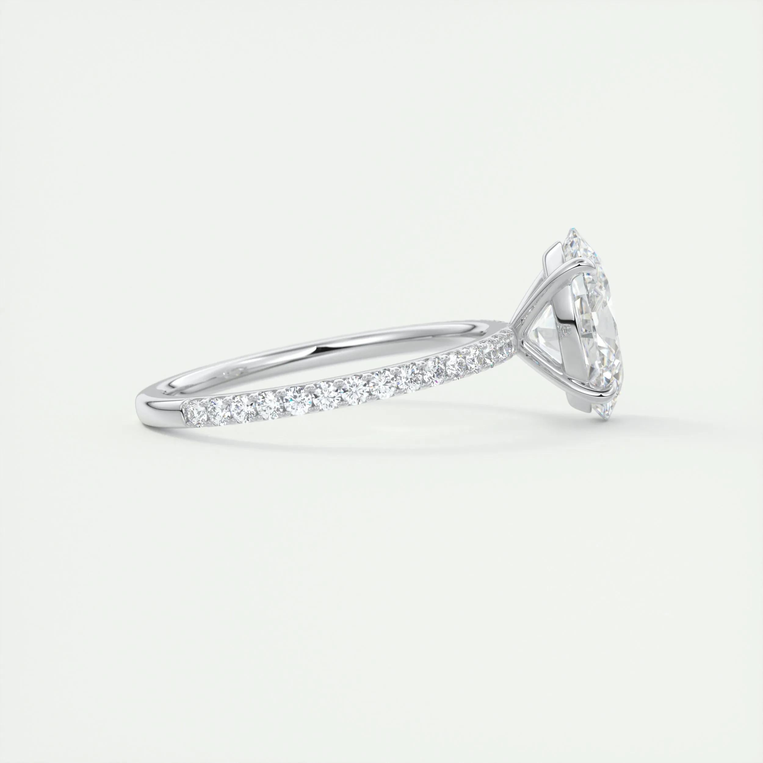 Pave Engagement Ring Featuring 1.91 CT Oval Moissanite 3