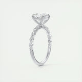 Pave Engagement Ring Featuring 2.0 CT Cushion Moissanite 6