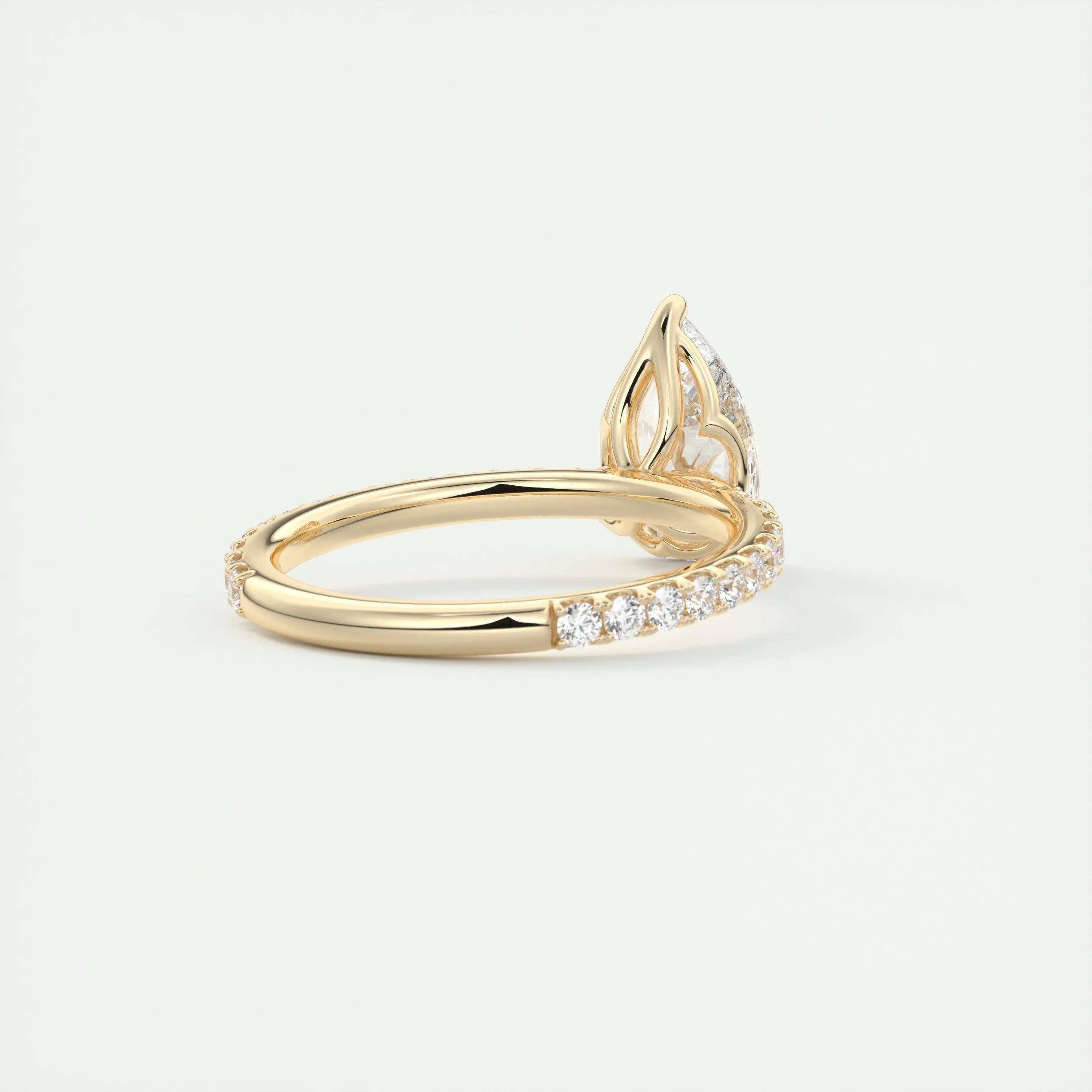 Pave Engagement Ring Featuring 1.93 CT Pear Moissanite 9
