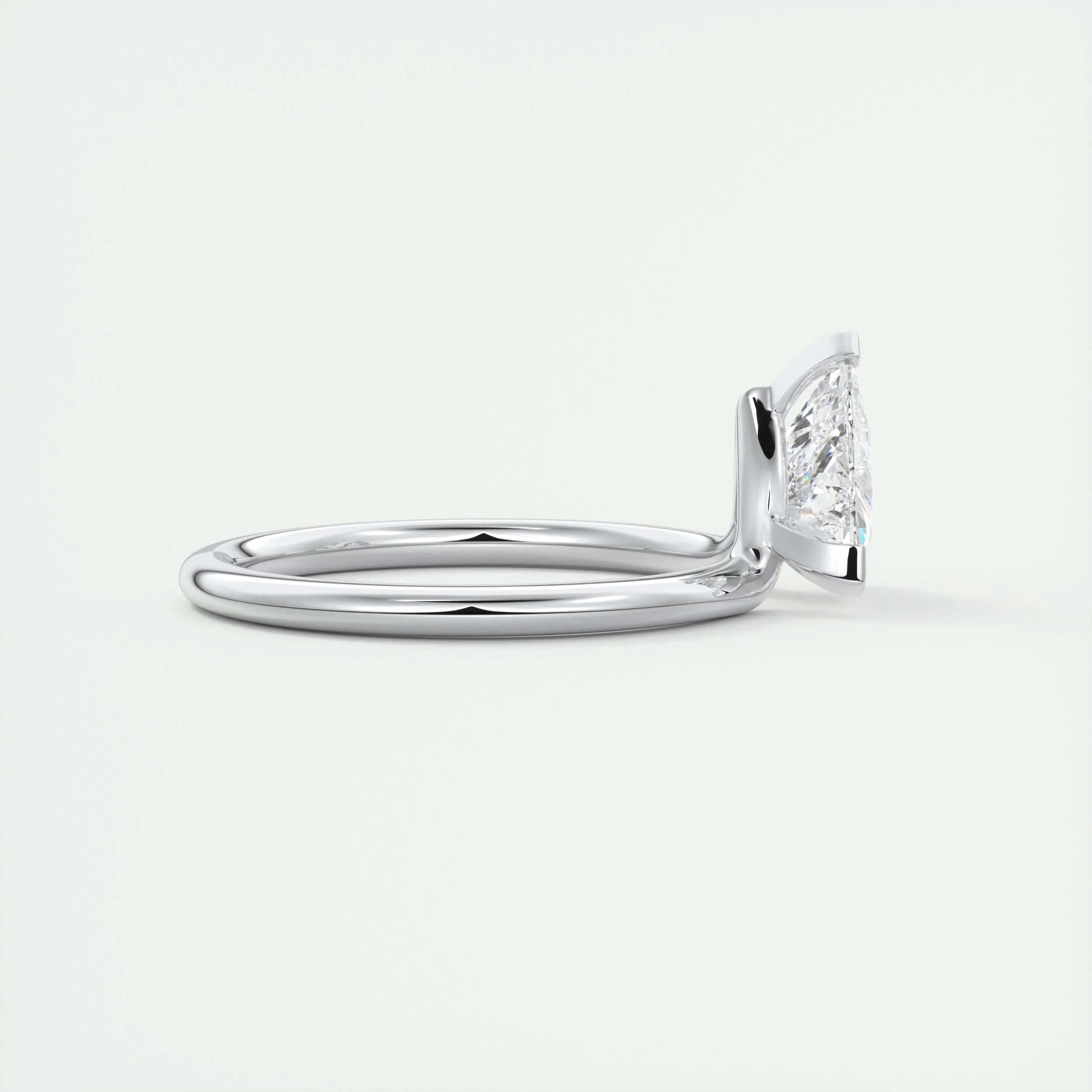 Solitaire Bezel Engagement Ring Featuring 1.44 CT Trillion Moissanite 2
