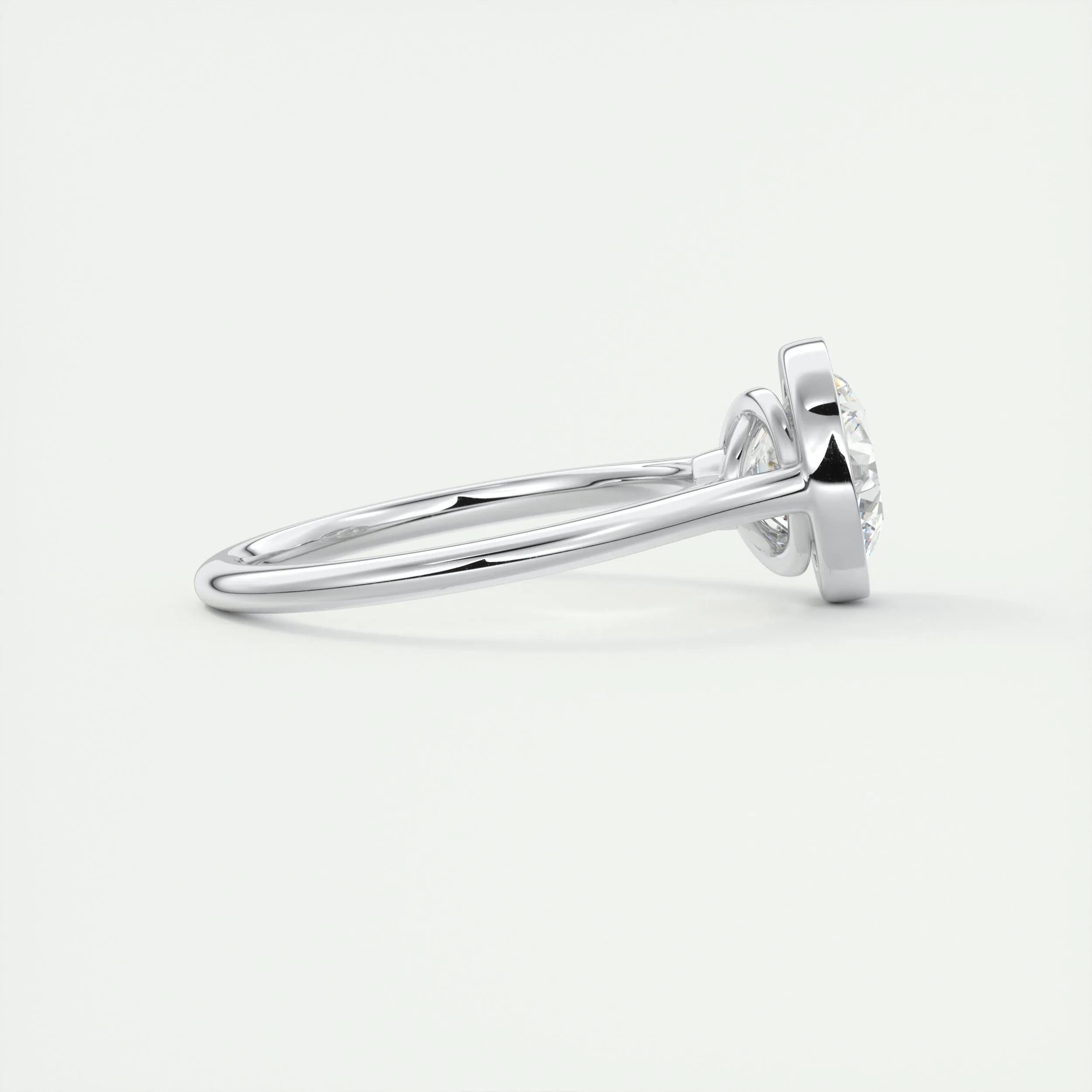 Solitaire Bezel Engagement Ring Featuring 2.0 CT Round Moissanite 2