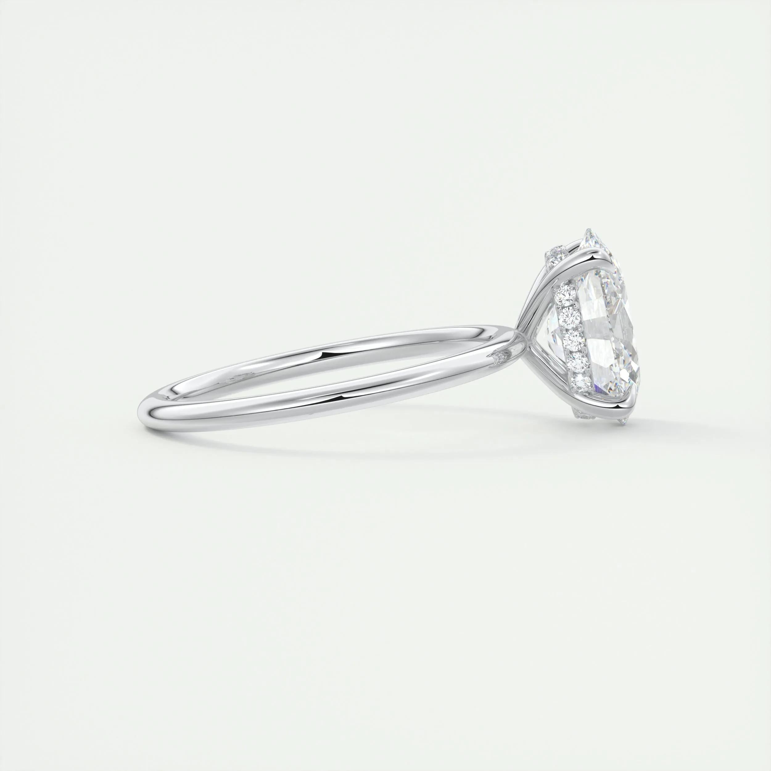Hidden Halo Engagement Ring Featuring 1.91 CT Oval Moissanite 3