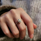 1.70 CT Oval Shaped Moissanite Pave Engagement Ring 3