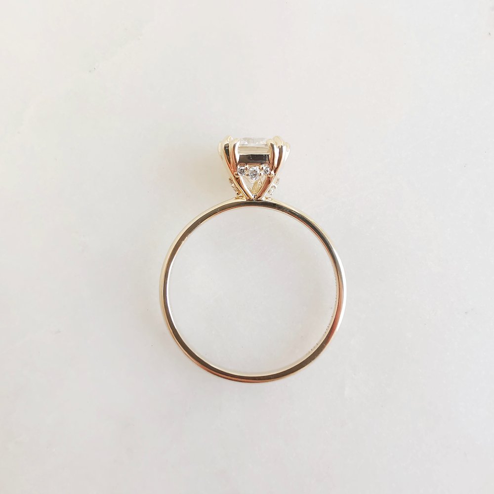 1.50 CT Cushion Shaped Moissanite Multi Stone Engagement Ring 3