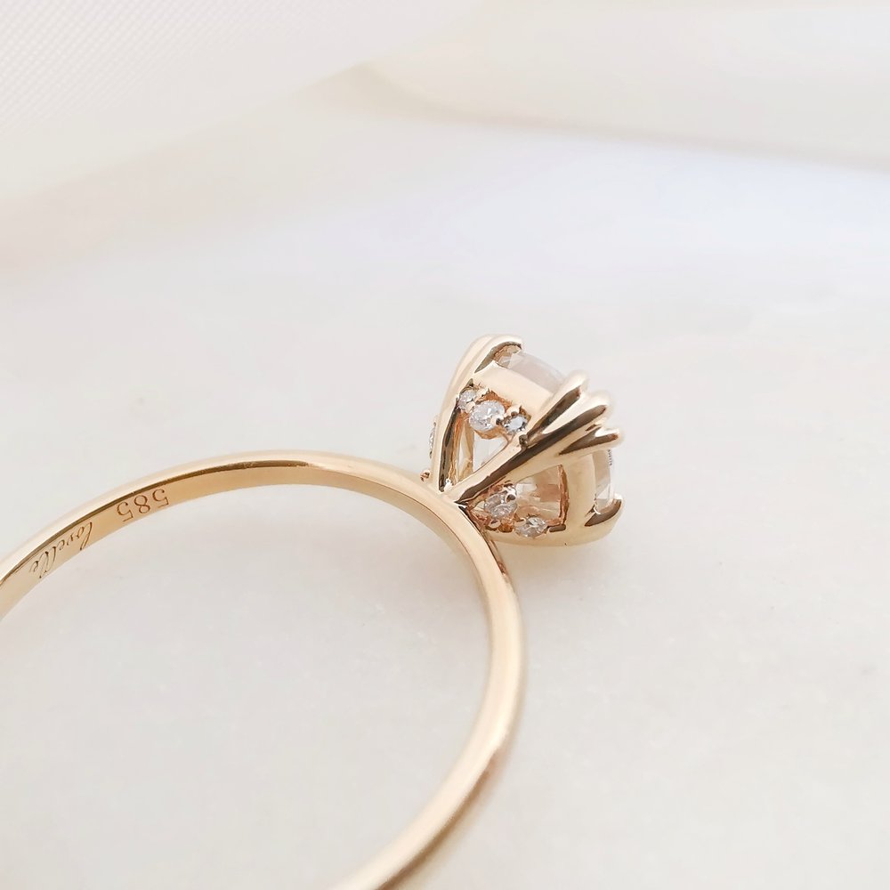 1.50 CT Cushion Shaped Moissanite Pave Engagement Ring