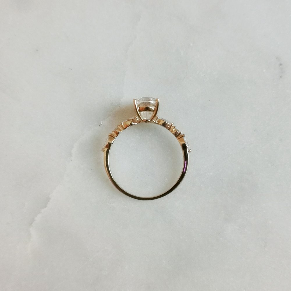 1.70 CT Oval Shaped Moissanite Pave Engagement Ring 18