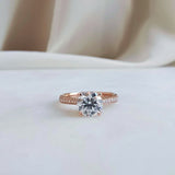 1.0 CT Round Shaped Moissanite Pave Setting Engagement Ring 2