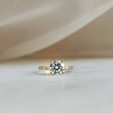 1.20 CT Round Shaped Moissanite Vintage Pave Engagement Ring