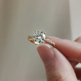1.20 CT Round Shaped Moissanite Vintage Pave Engagement Ring