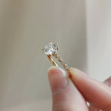 1.20 CT Round Shaped Moissanite Vintage Pave Engagement Ring