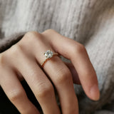 1.20 CT Round Shaped Moissanite Vintage Pave Engagement Ring