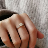 3.0 CT Round Shaped Moissanoite Hidden Halo Engagement Ring 15