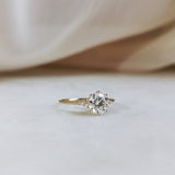 1.0 CT Round Shaped Moissanite Cluster Engagement Ring 2