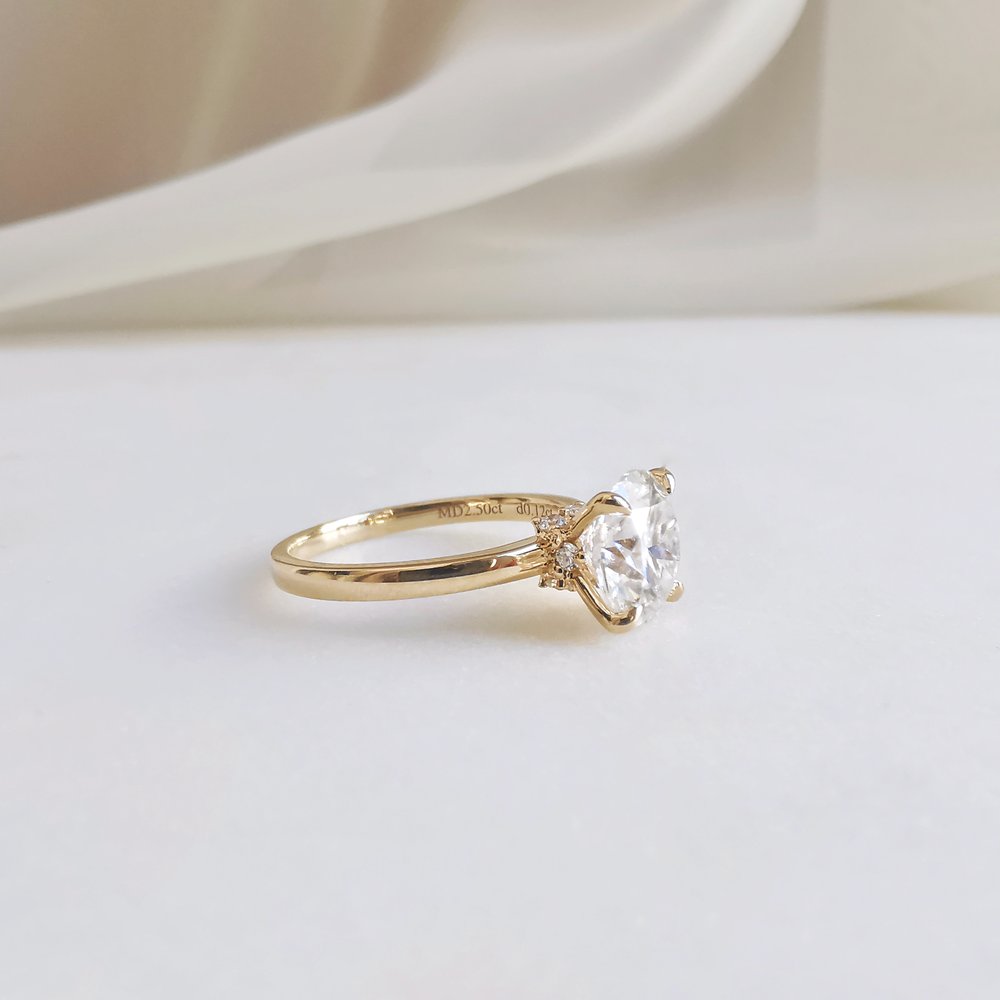 2.50 CT Round Shaped Moissanite Multi Stone Engagement Ring 2