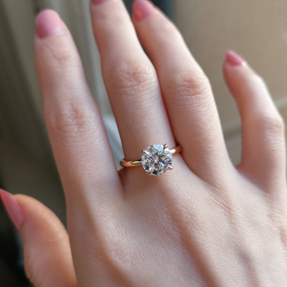 2.50 CT Round Shaped Moissanite Multi Stone Engagement Ring 1