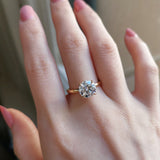 2.50 CT Round Shaped Moissanite Multi Stone Engagement Ring 1