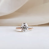 1.70 CT Oval Shaped Moissanite Pave Engagement Ring 11