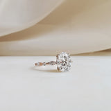 1.70 CT Oval Shaped Moissanite Pave Engagement Ring 15