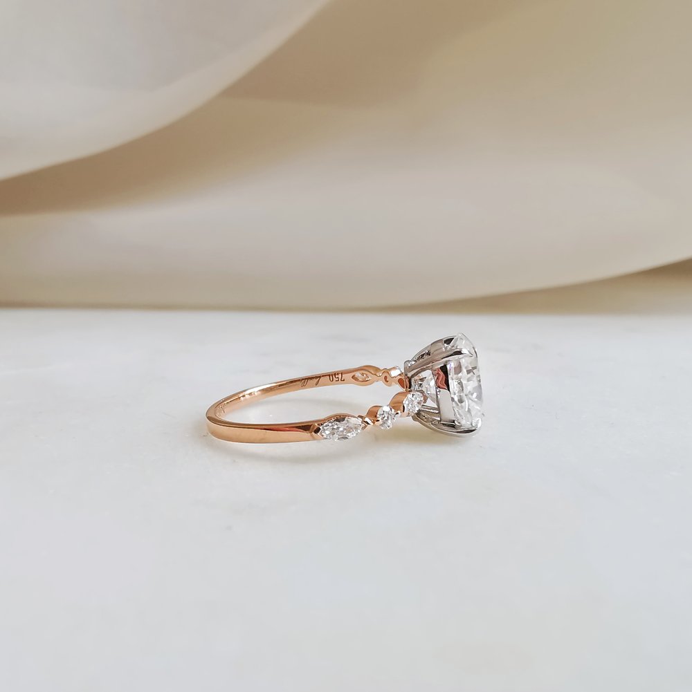 1.70 CT Oval Shaped Moissanite Pave Engagement Ring 16