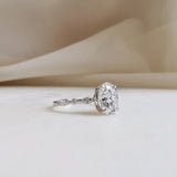 1.70 CT Oval Shaped Moissanite Pave Engagement Ring 17