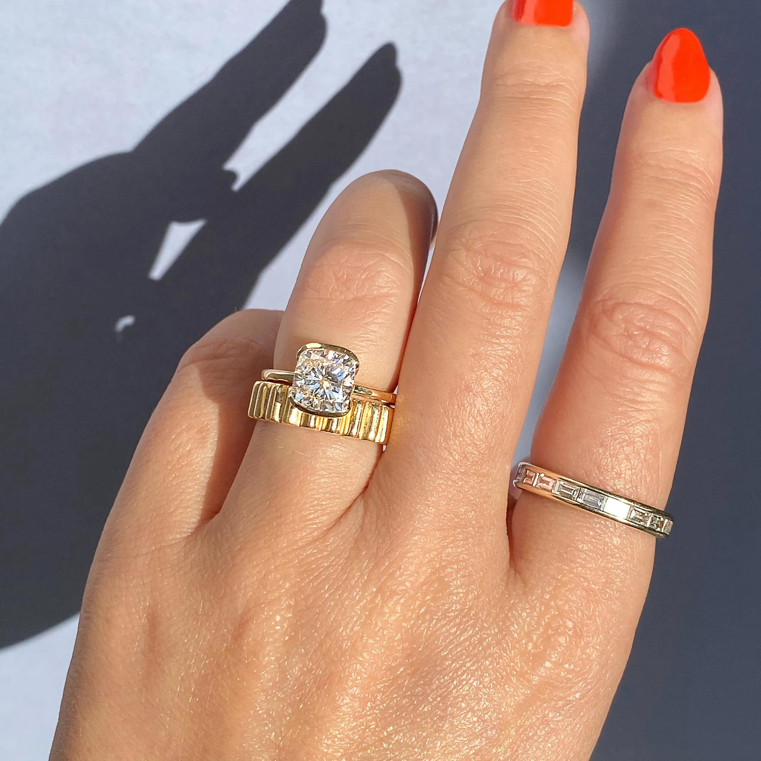 Solitaire Bezel Engagement Ring Featuring 2.15 CT Cushion Moissanite 25