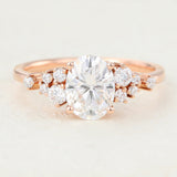 Cluster Engagement Ring Featuring 1.33 CT Oval Moissanite 1