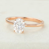 1.33 CT Oval Shaped Moissanite Solitaire Engagement Ring 3