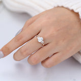 Cluster Engagement Ring Featuring 1.33 CT Oval Moissanite 6