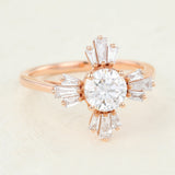 Cluster Engagement Ring Featuring 0.68 CT Round Moissanite 4