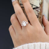 Cluster Engagement Ring Featuring 1.60 CT Emerald Moissanite 2