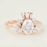 Cluster Engagement Ring Featuring 1.33 CT Oval Moissanite 3