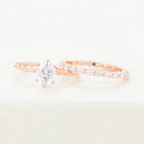 1.33 CT Oval Moissanite Twisted Shank Bridal Ring Set