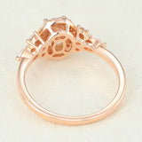 Cluster Halo Engagement Ring Featuring 0.84 CT Oval Moissanite 5