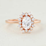 Halo Engagement Ring Featuring 1.0 CT Oval Moissanite 5