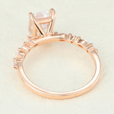 Pave Engagement Ring Featuring 1.60 CT Emerald Moissanite 5