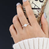 Pave Engagement Ring Featuring 0.88 CT Round Moissanite 2